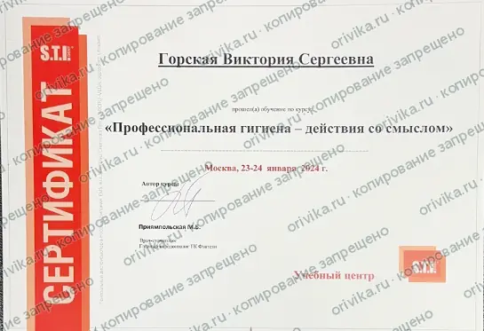 Сертификат S.T.I.